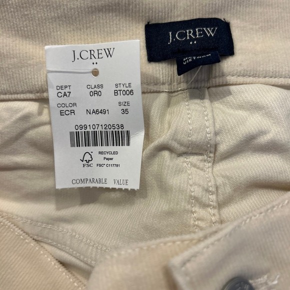 J Crew Factory Corduroy full-length essential straight pant Size 35 - Picture 5 of 5